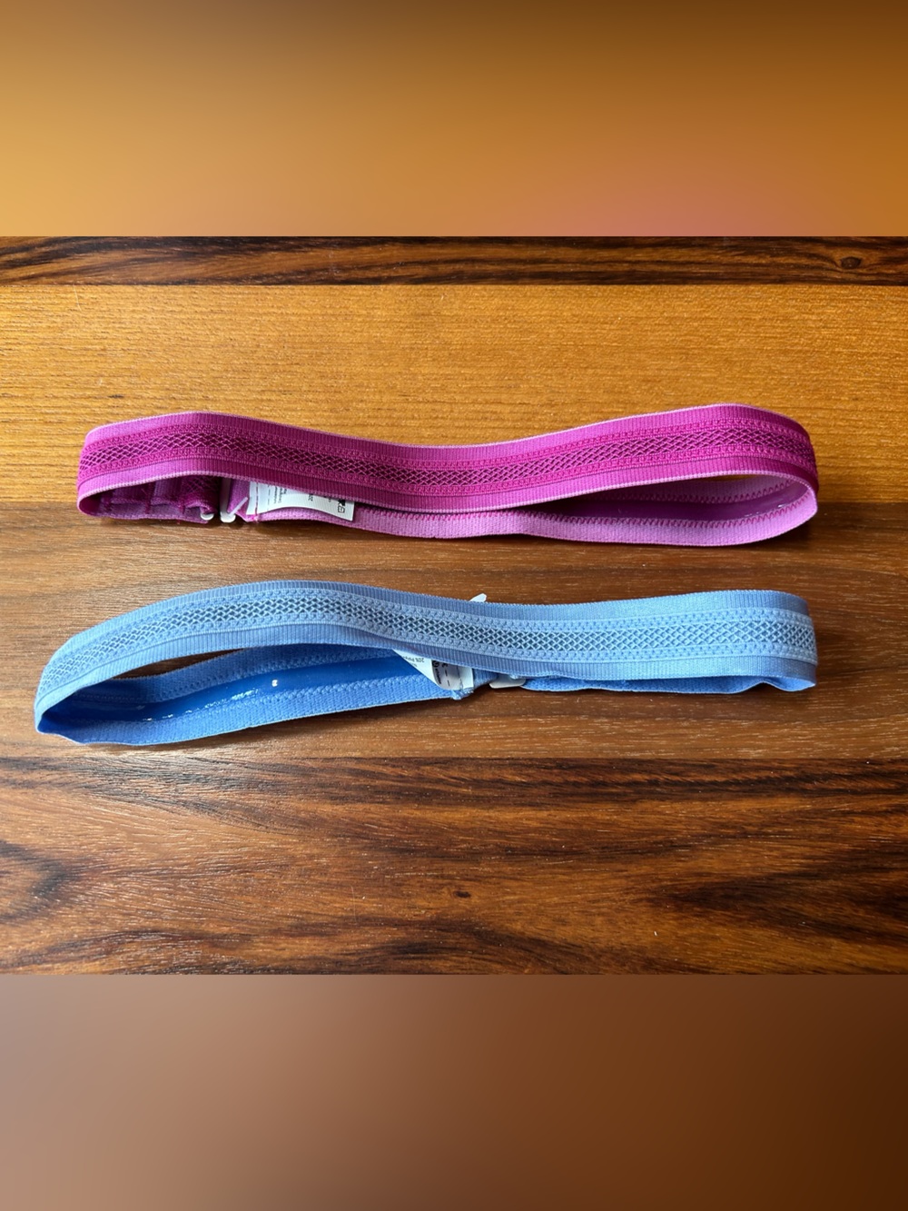 New lululemon Pink and Light Blue Stretch Headbands- Set of 2